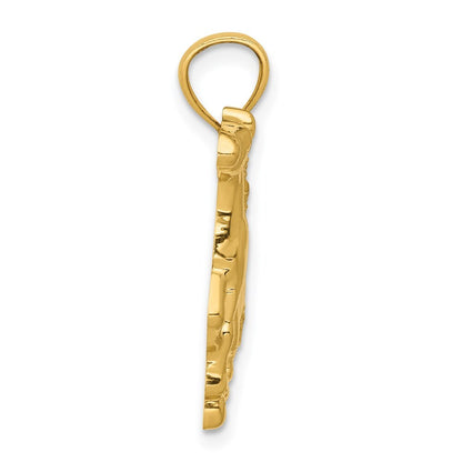 14k Yellow Gold Polished Horse Pendant for Women