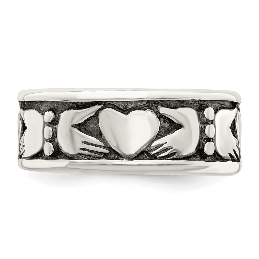 Sterling Silver Claddagh Design Ring Size 10