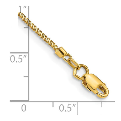 14k Yellow Gold 7 inch .9mm Franco Bracelet