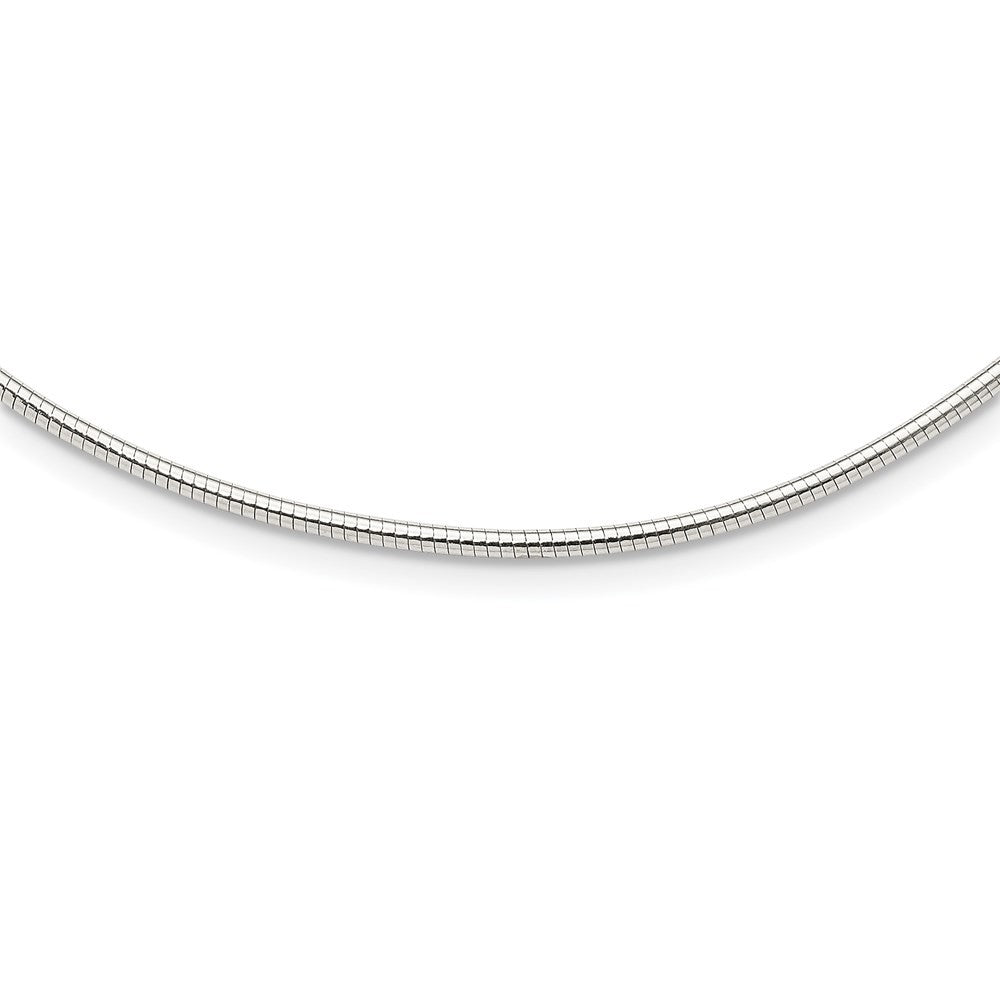 Sterling Silver Round 2mm w/2in. Ext Neckwire Chain Necklace