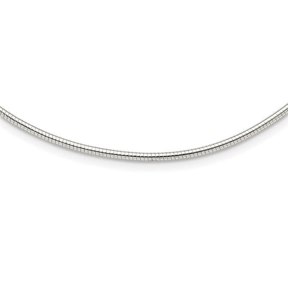 Sterling Silver Round 2mm w/2in. Ext Neckwire Chain Necklace