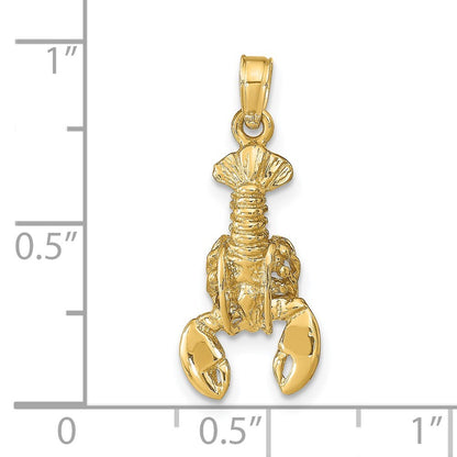 14k Yellow Gold Moveable Lobster Pendant for Women