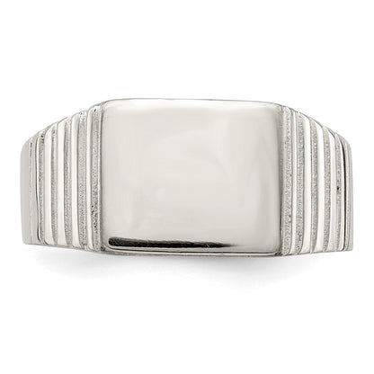 Sterling Silver 10x12mm Open Back Signet Ring Size 10