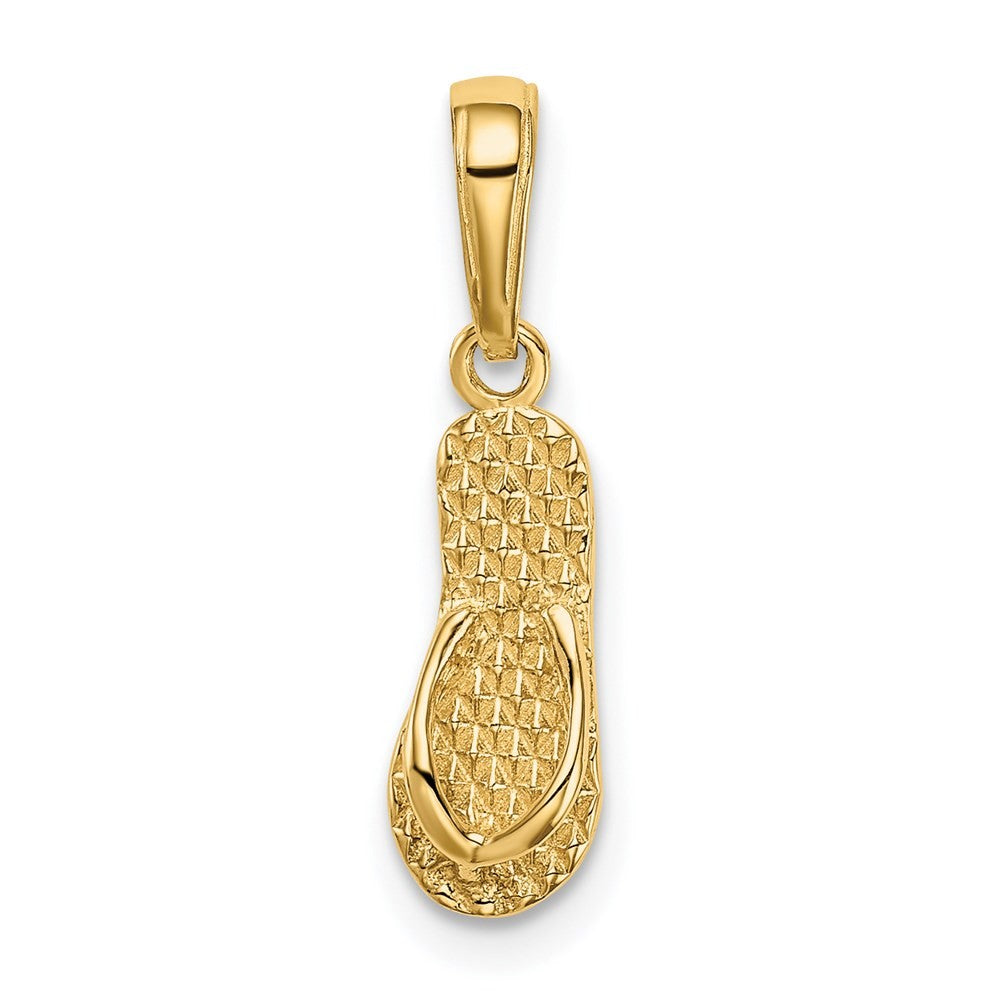 14k Yellow Gold 3D HAWAII Flip-Flop Pendant