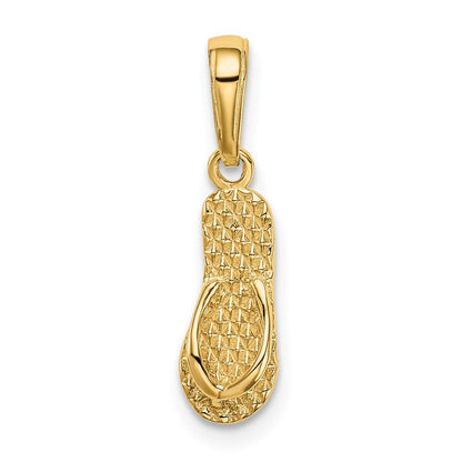 14k Yellow Gold 3D HAWAII Flip-Flop Pendant