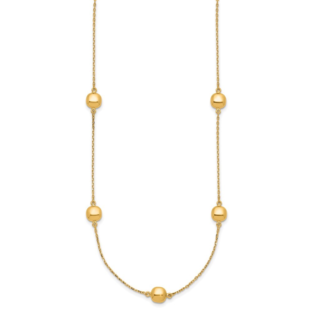 14k Yellow Gold Polished 5 Station 16in w/2 in ext. Necklace