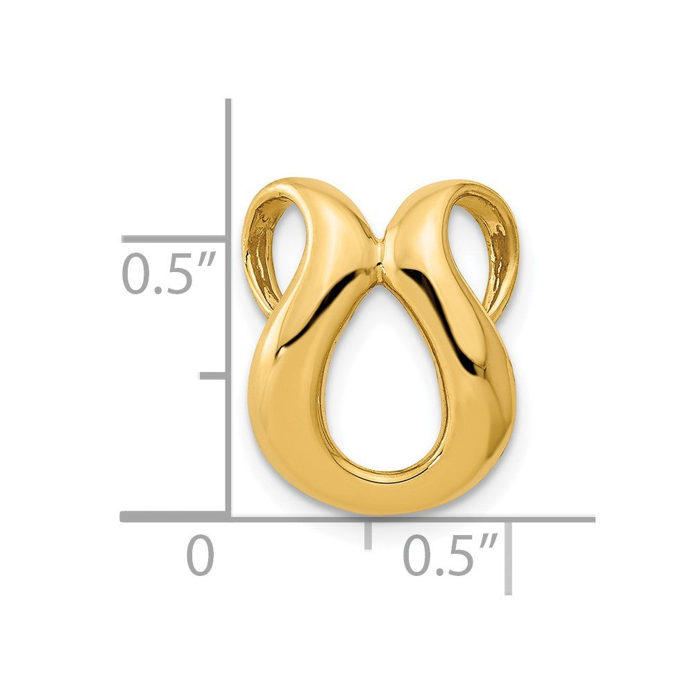 14k Yellow Gold  Slide Fits up to 2mm Regular/4mm Fancy or Reversible Omega