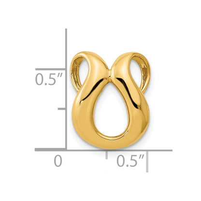 14k Yellow Gold  Slide Fits up to 2mm Regular/4mm Fancy or Reversible Omega