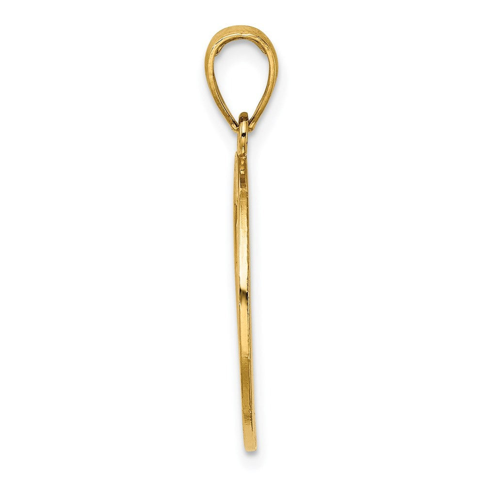 14k Yellow Gold CHICAGO Skyline On Round Disc Charm
