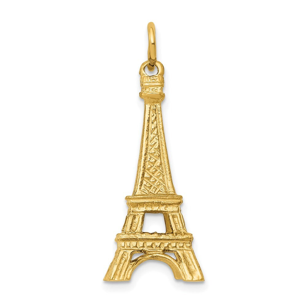 14k Yellow Gold 3D Eiffel Tower Charm