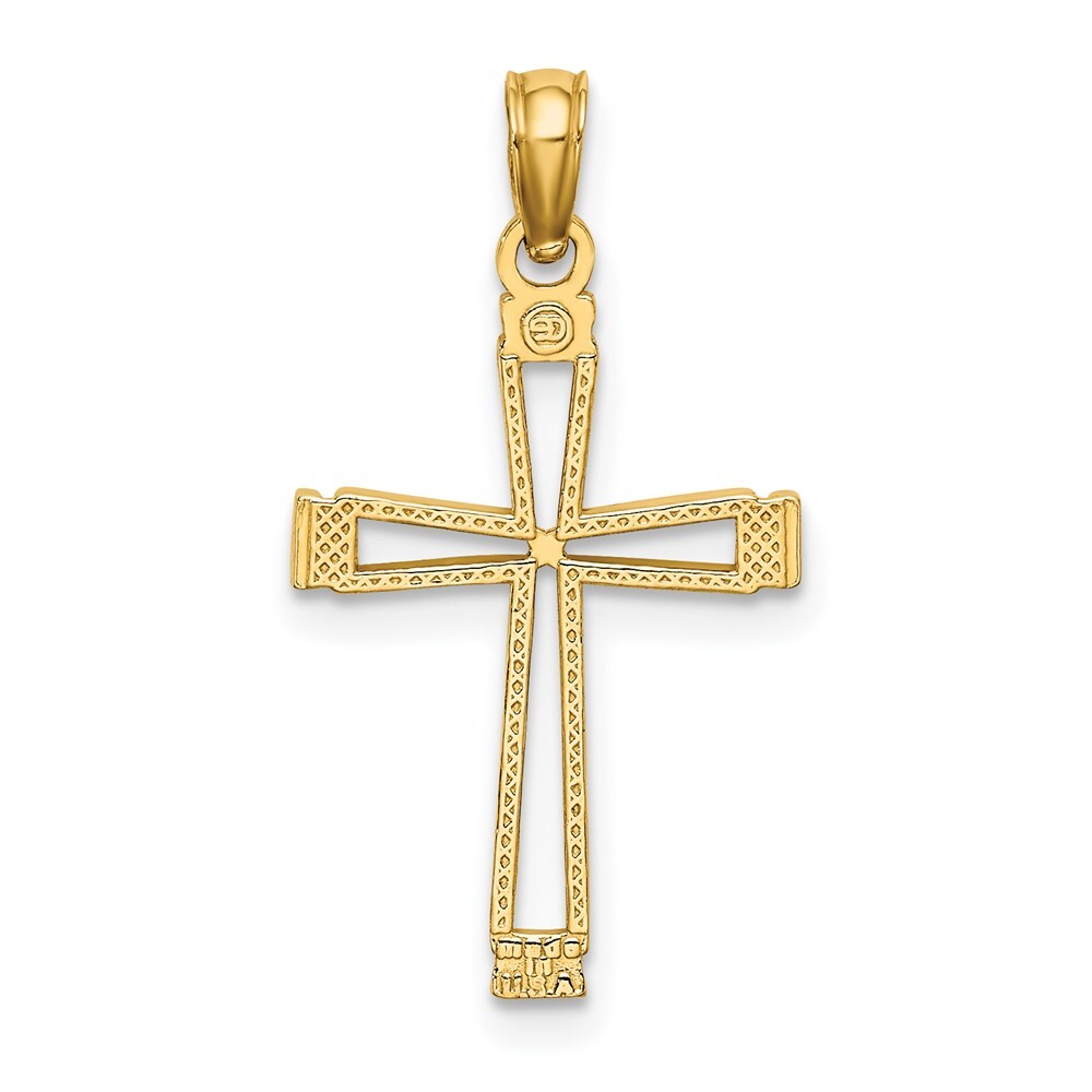14k Yellow Gold Cut-out Cross Pendant