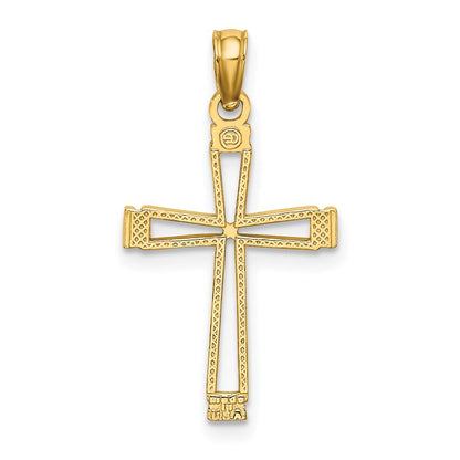 14k Yellow Gold Cut-out Cross Pendant
