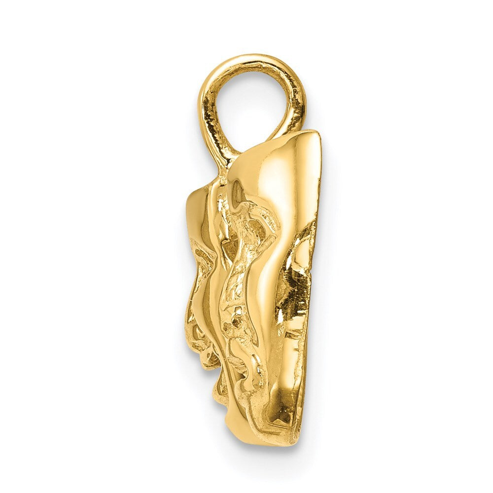 14k Yellow Gold Polished Comedy/Tragedy Theater Masks Pendant for Women