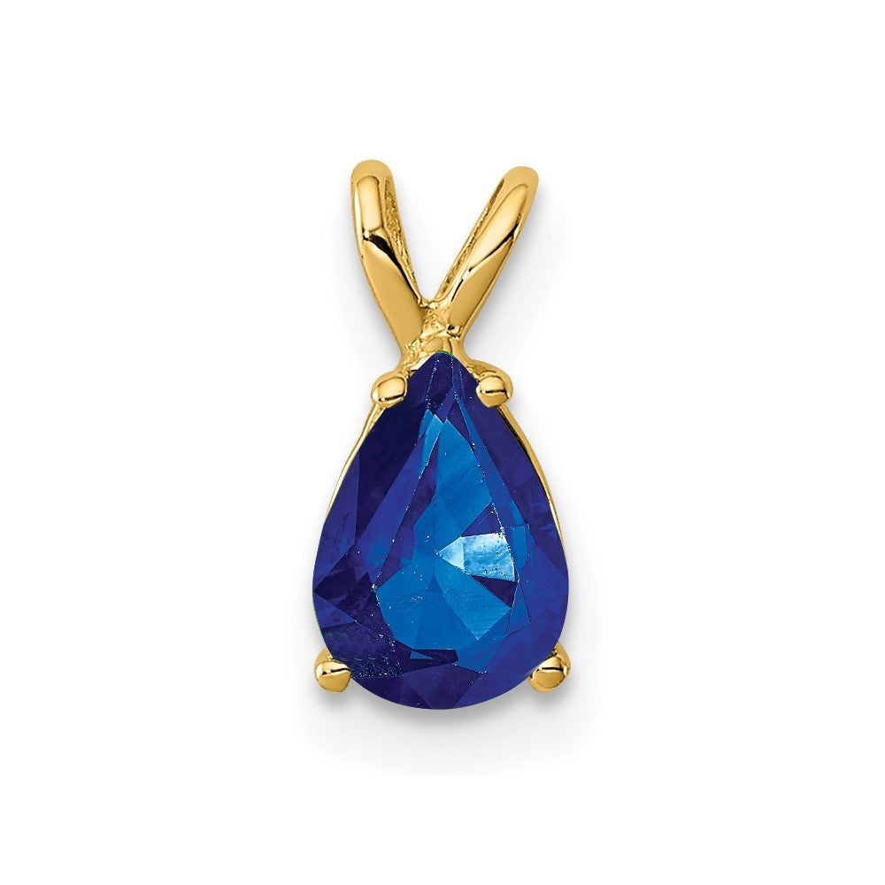 14k Yellow Gold Sapphire pendant