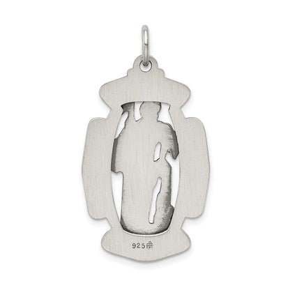 Sterling Silver Antiqued Saint Florian Medal Pendant