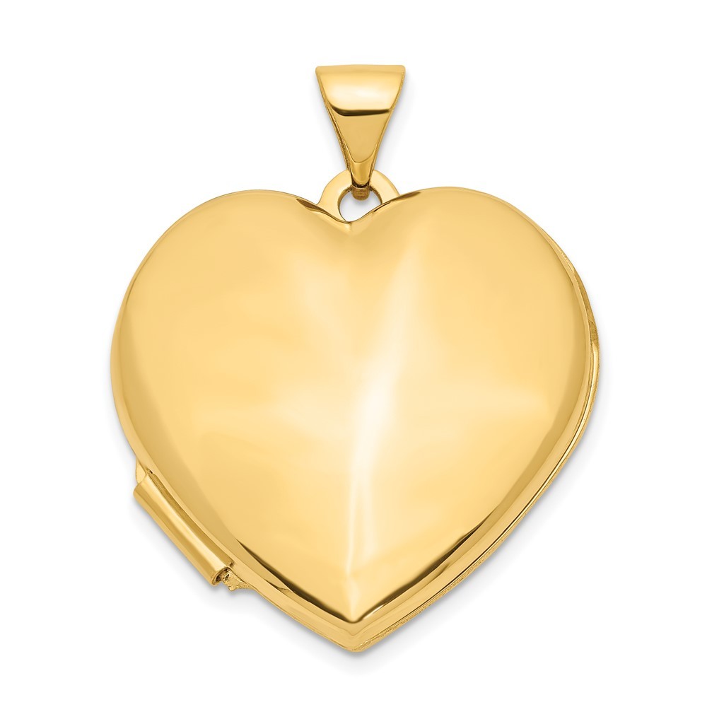 14k Yellow Gold 21mm Heart Domed Locket