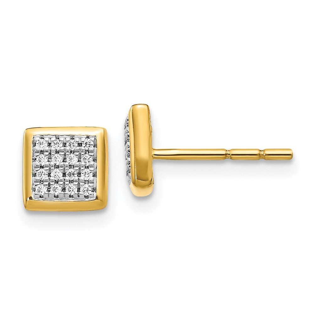 14k Yellow Gold Diamond Earrings