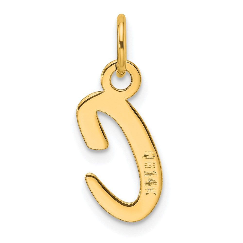 14k Yellow Gold  Slanted Block Letter C Initial Charm