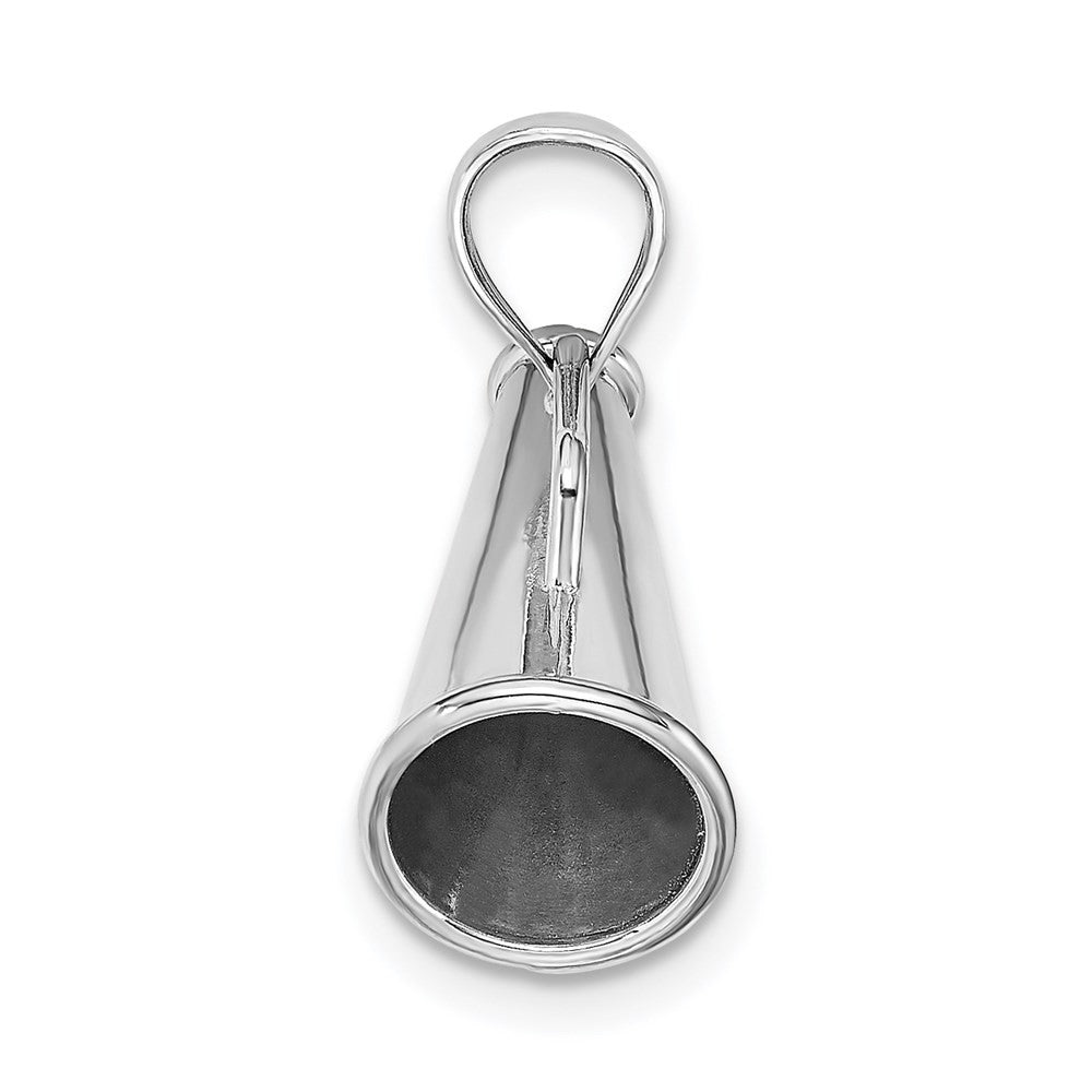 14K White Gold 3-D Megaphone Charm Pendant