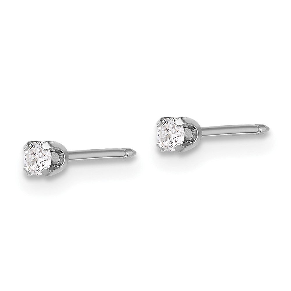 14k White Gold 2.4mm .10ct Lab Grown Diamond Stud Piercing Earrings