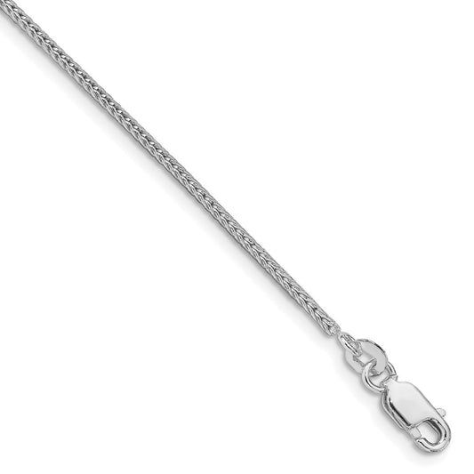 Sterling Silver Rhodium-plated 1.45mm Diamond-cut Round Franco Chain Necklace