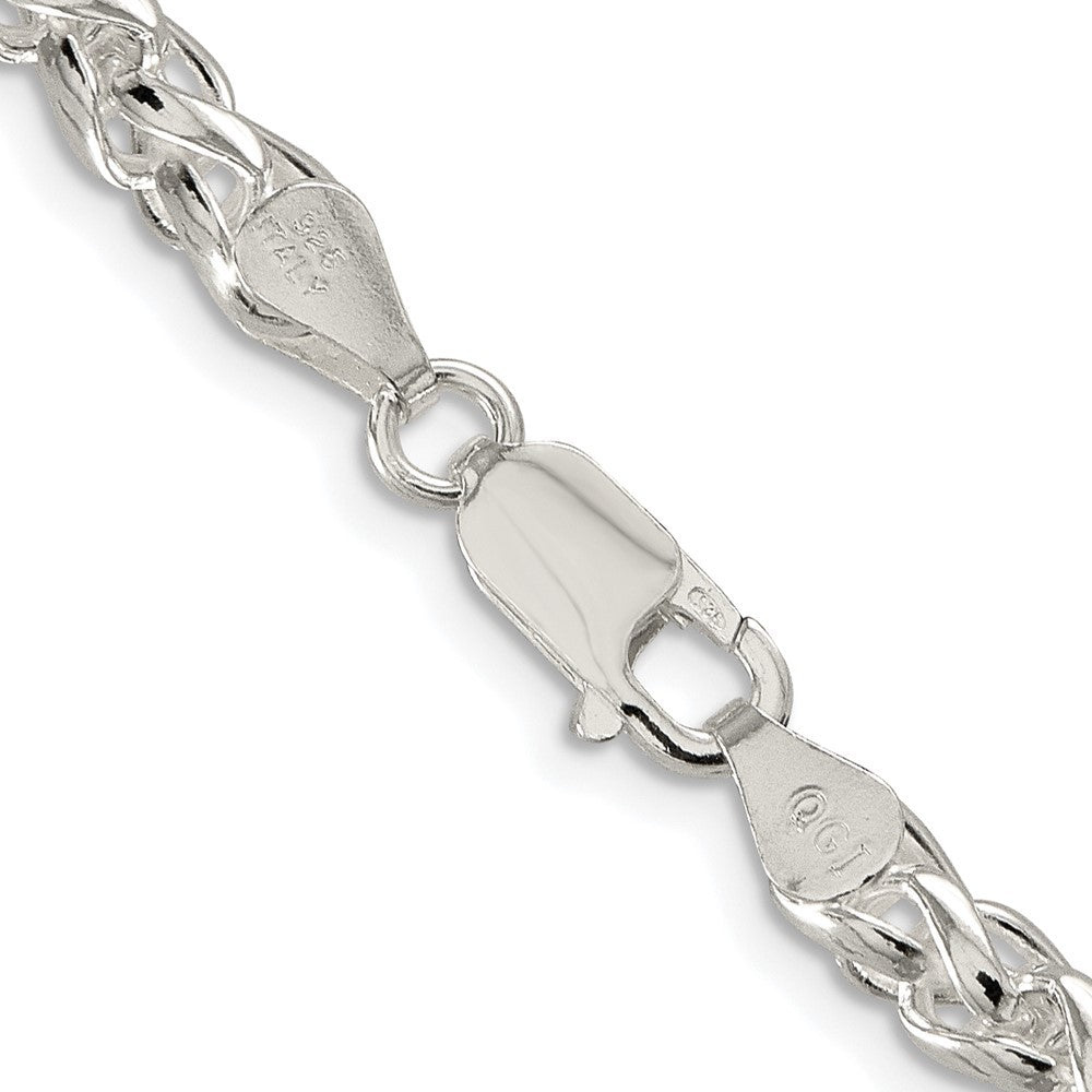 Sterling Silver Rhodium-plated 5mm Round Spiga Chain Necklace