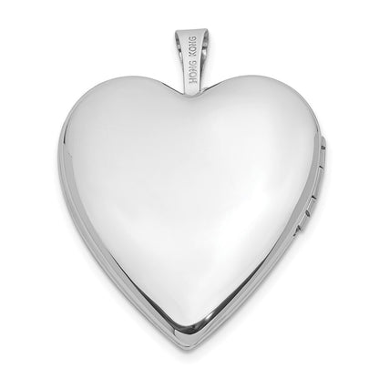 14k White Gold 20mm Enamel Rose I LOVE YOU Heart Locket Pendant for Women