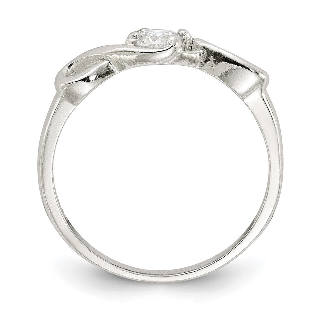 Sterling Silver Cubic Zirconia Ring Size 8