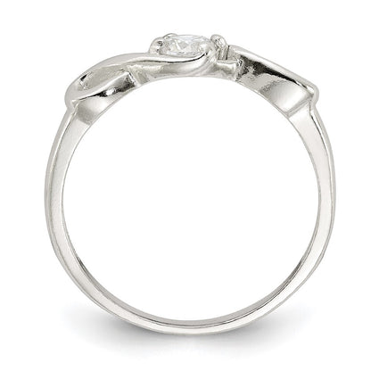 Sterling Silver Cubic Zirconia Ring Size 8