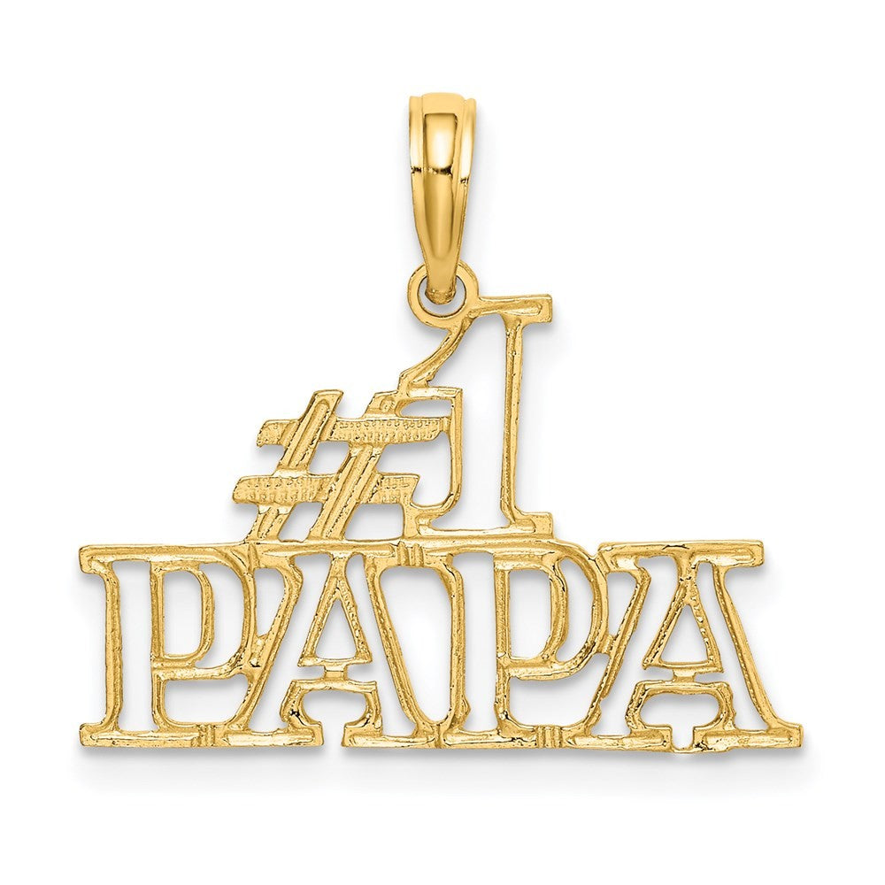 14k Yellow Gold #1 PAPA  Cut-out Charm