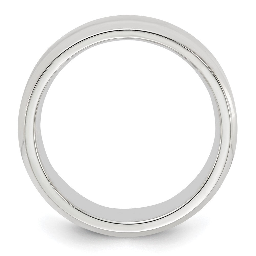 Sterling Silver 6mm Beveled Edge Size 9 Band Ring