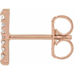 14k Rose Gold .05 CTW Natural Diamond Initial X Stud Earring Single for Women