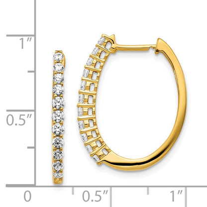 14k Yellow Gold Diamond Hinged Hoop Earrings