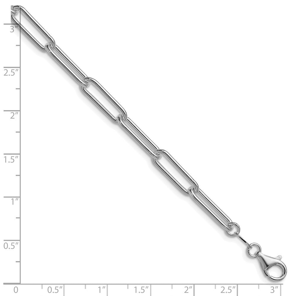 Sterling Silver Rhodium-plated Polished 5.5mm Paperclip Chain Bracelet