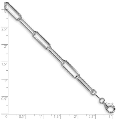 Sterling Silver Rhodium-plated Polished 5.5mm Paperclip Chain Bracelet