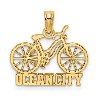 14k Yellow Gold OCEAN CITY Bicycle Charm