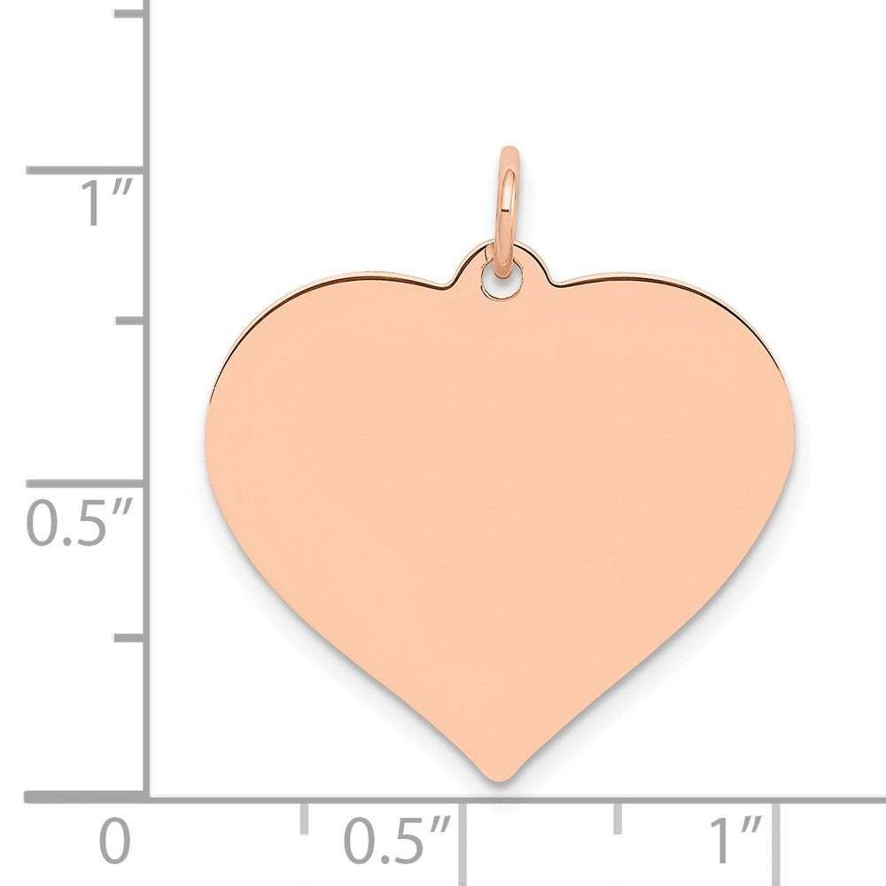 14K Rose Polished Heart Shaped Disc Pendant