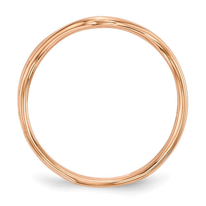 Sterling Silver Rose-tone 3-band Ring Size 8