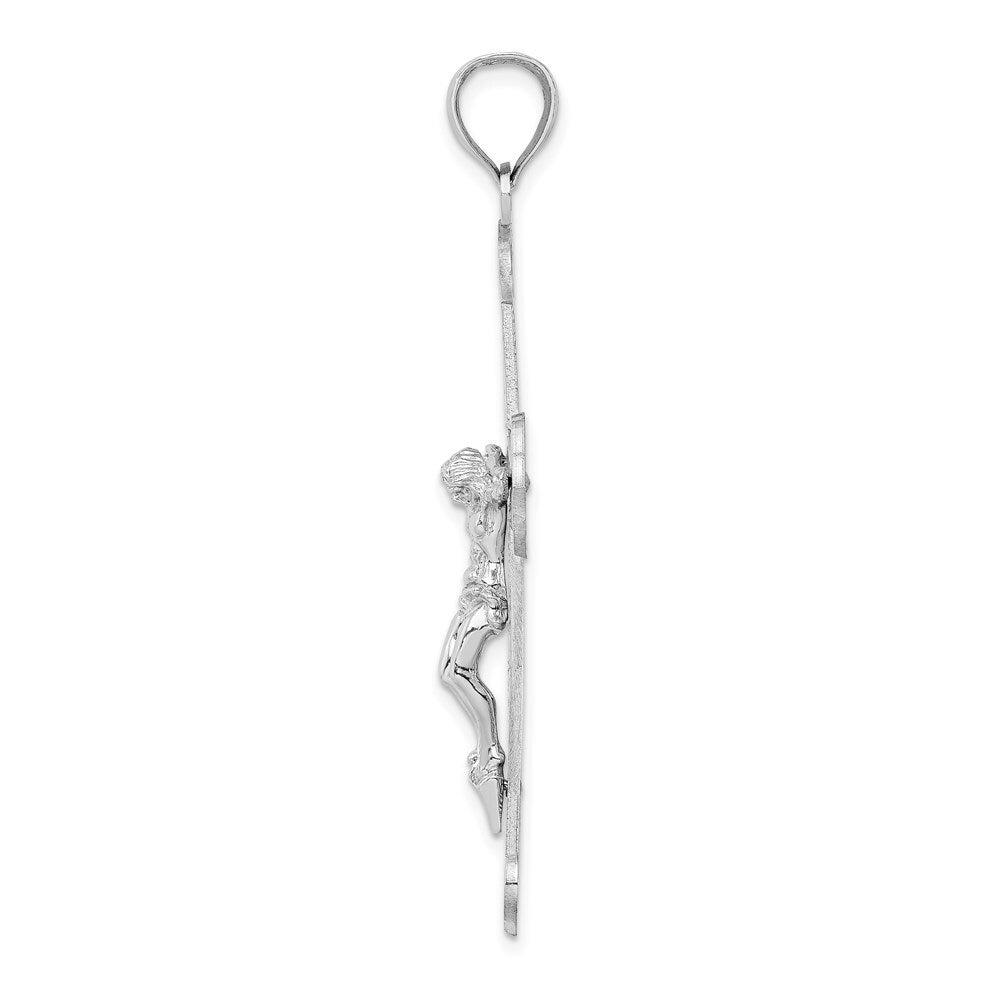 14k White Gold Crucifix Charm Pendant for Women
