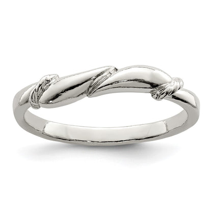 Sterling Silver Swirl Ring Size 7