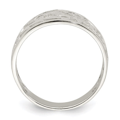 Sterling Silver Rhodium-plated Swirl Ring Size 7