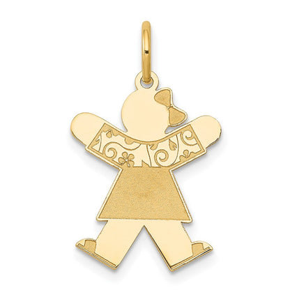 14k Yellow Gold Kid Charm Pendant for Women