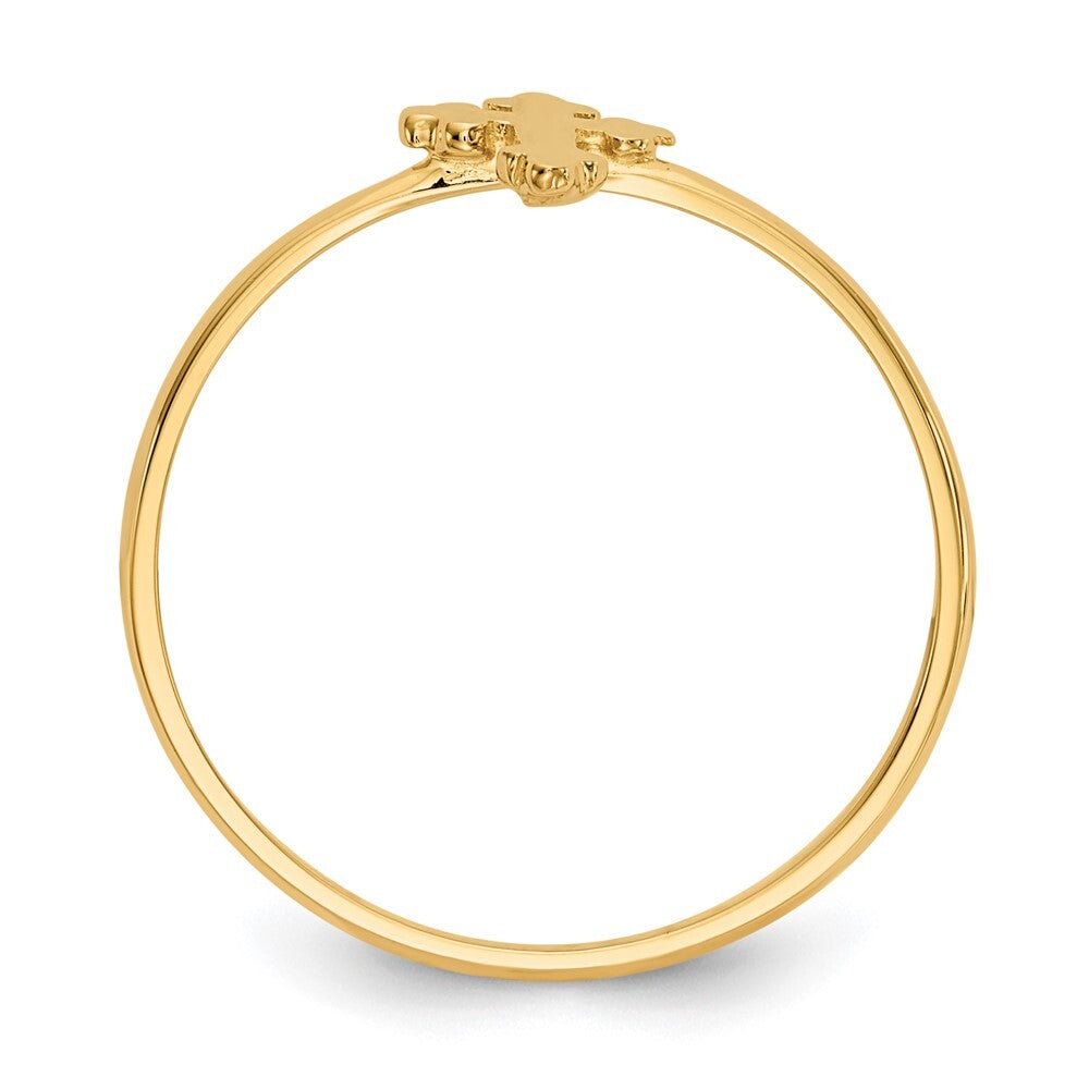 14K Yellow Gold Polished Cross Ring