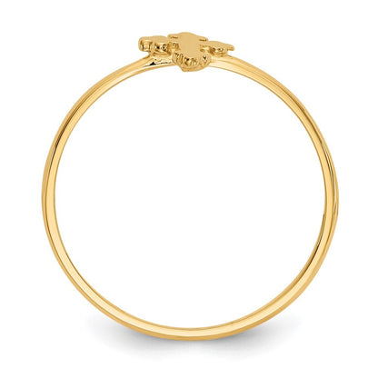 14K Yellow Gold Polished Cross Ring