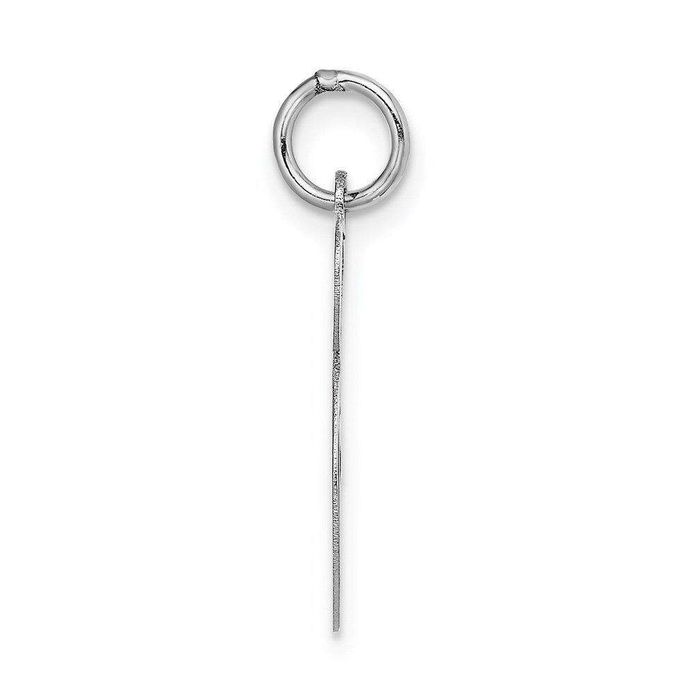 14k White Gold Large Fancy Script Letter S Initial Charm Pendant for Women