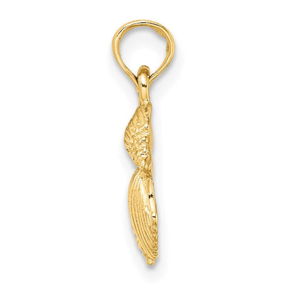 14k Yellow Gold Four Shell Cluster Charm Pendant