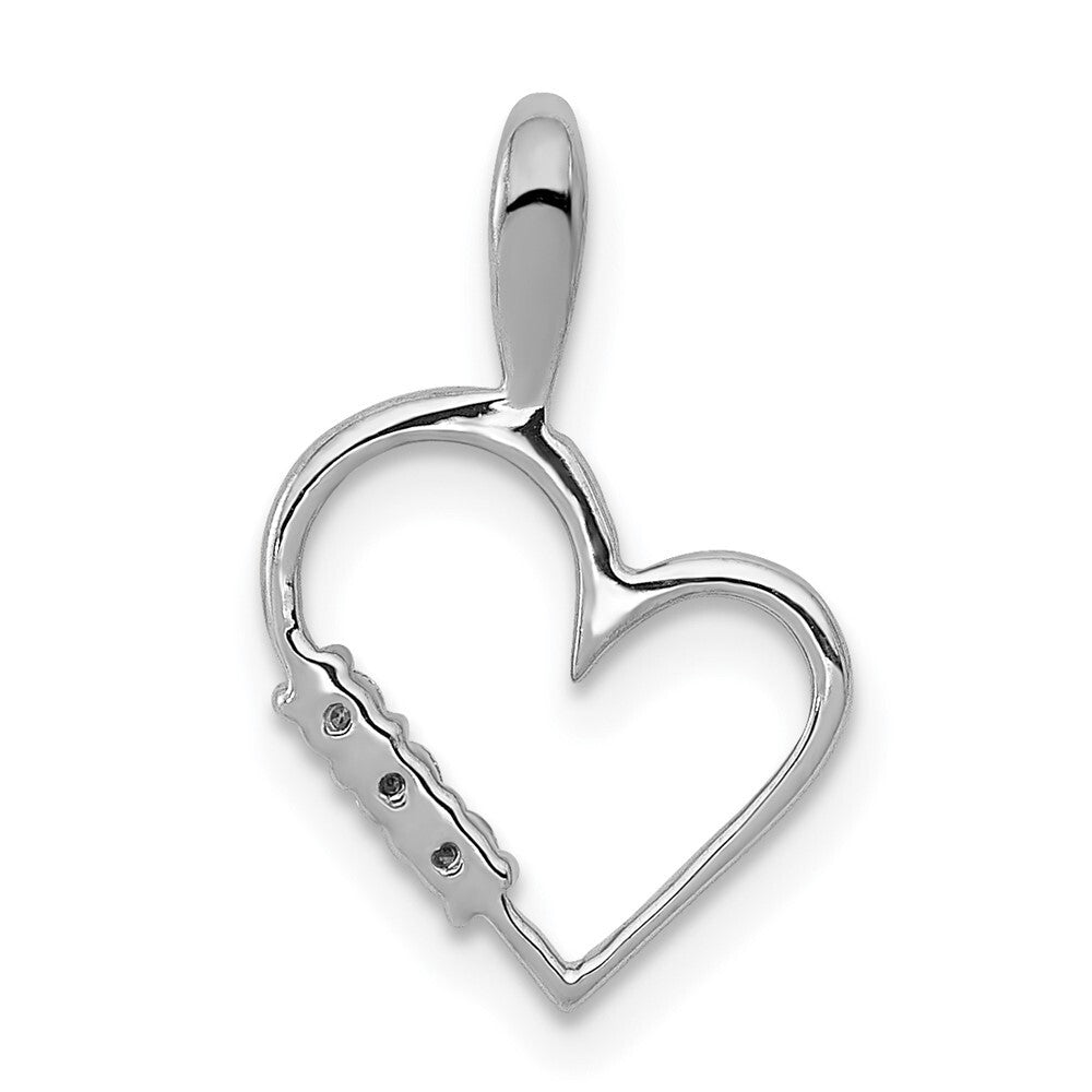 14k White Gold AA 1/20ct. Diamond Heart Pendant for Women