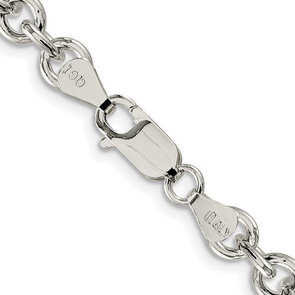 Sterling Silver Rhodium-plated 6.1mm Cable Chain Necklace