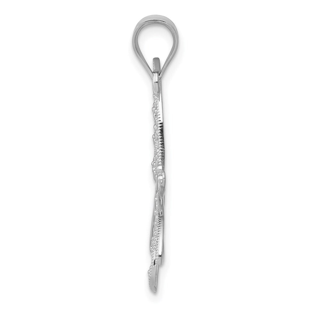 14k White Gold Filigree Dragonfly Pendant for Women