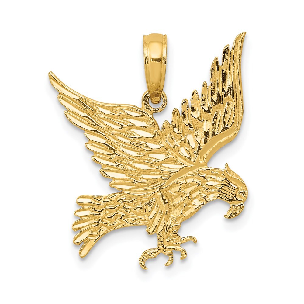 14k Yellow Gold Eagle Pendant for Women